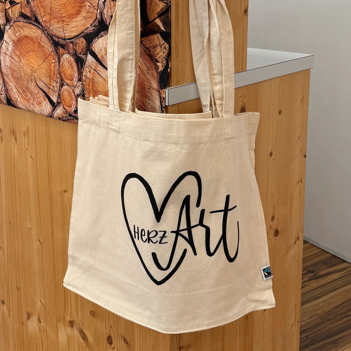 HerzART Tasche mit handgezeichnetem Logo